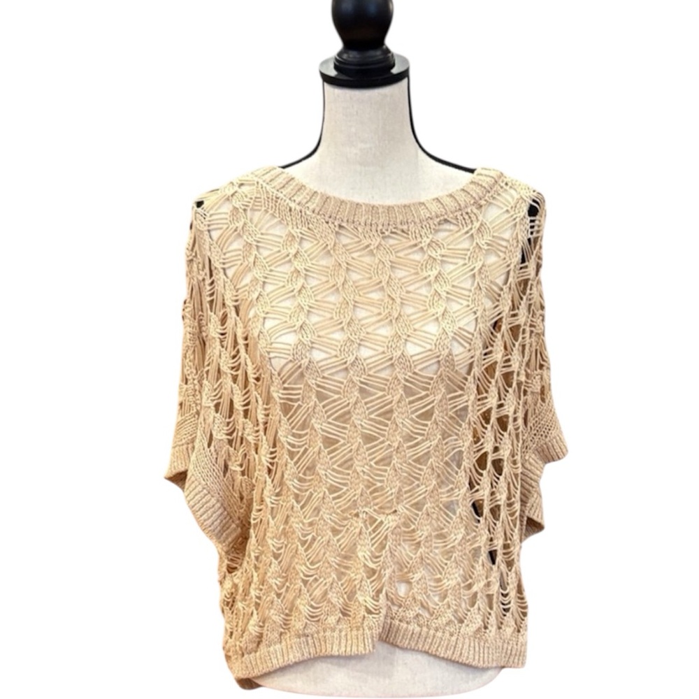 Grace Karin Beige Open-Knit Sweater
